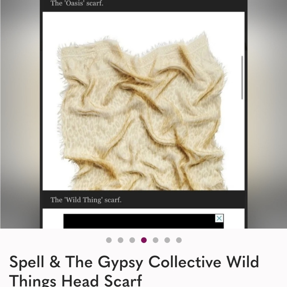 Spell & The Gypsy Collective Wild Things Head Scarf Mustard Leopard Print Boho - Picture 6 of 7